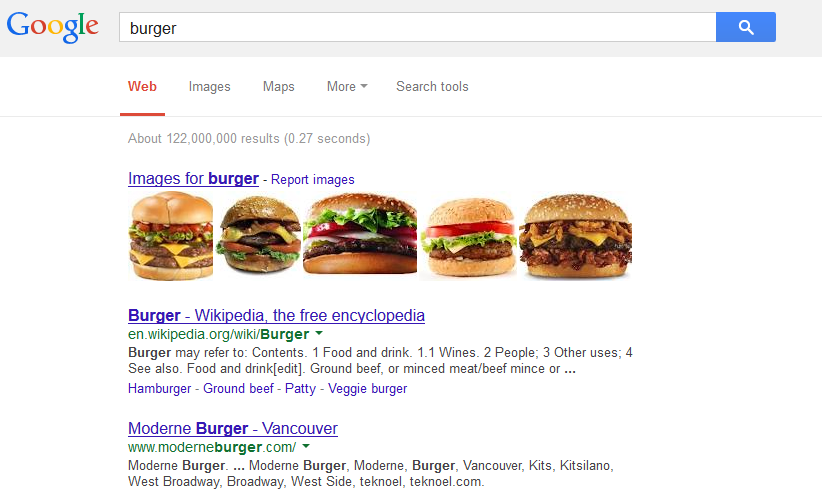 Google Search Burger
