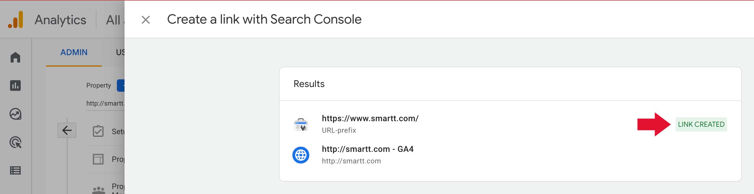 Linking GA4 and Google Search Console, step 10